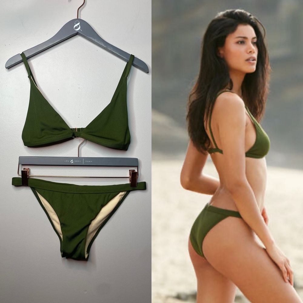 LA Hearts 💚 Ribbed Triangle Bikini